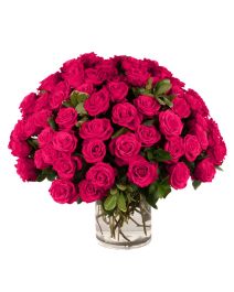 75 Hot Pink Roses Arranged Beautifully - Flowermart Florist