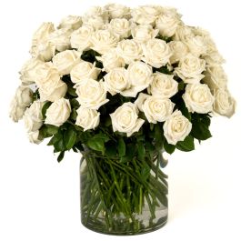 Spectacular White Roses 100 White Roses Stunning Arrangement Designed Beautifully - Flowermart ...